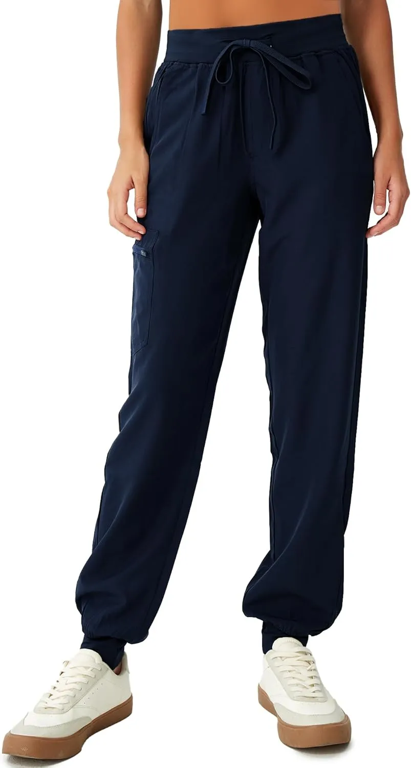 Scrubs for Women, Stretchy Yoga Pants with 5 Pockets, Cargo Jogger Scrub Pants for Women