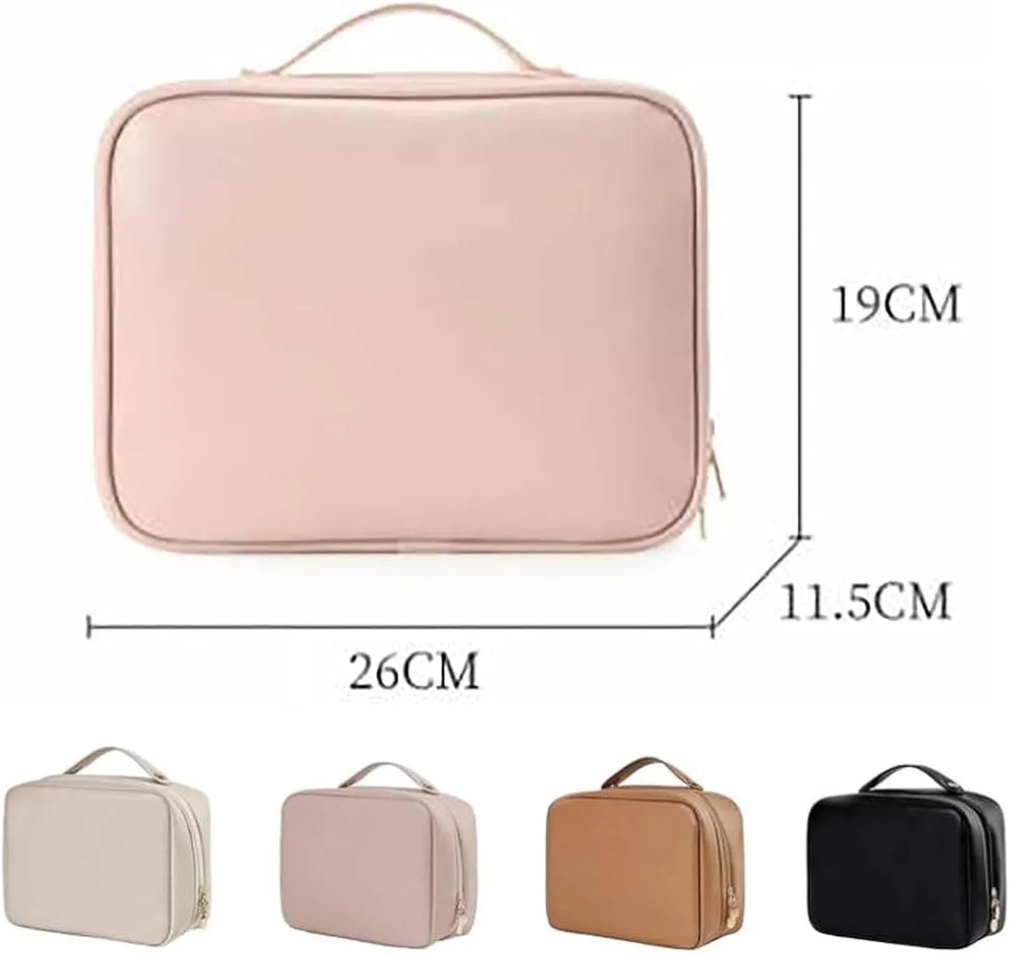 Set Patient Makeup Bag, Set Patient Makeup Pouch, Multi Compartment Toiletry Cosmetic Bag, Travel Makeup Pouch for Women, Portable Water Resistant Versatile Makeup Organizer Bag (1pcs-Pink)