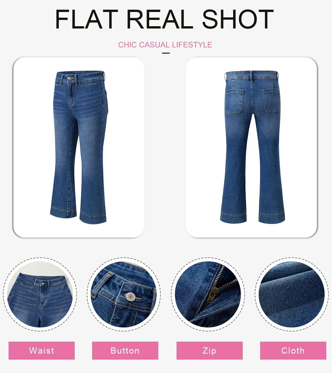 SHEWIN Wide Leg Jeans for Women Trendy High Waisted Flare Jeans Stretchy Straight Leg Ankle Denim Pants with Pockets
