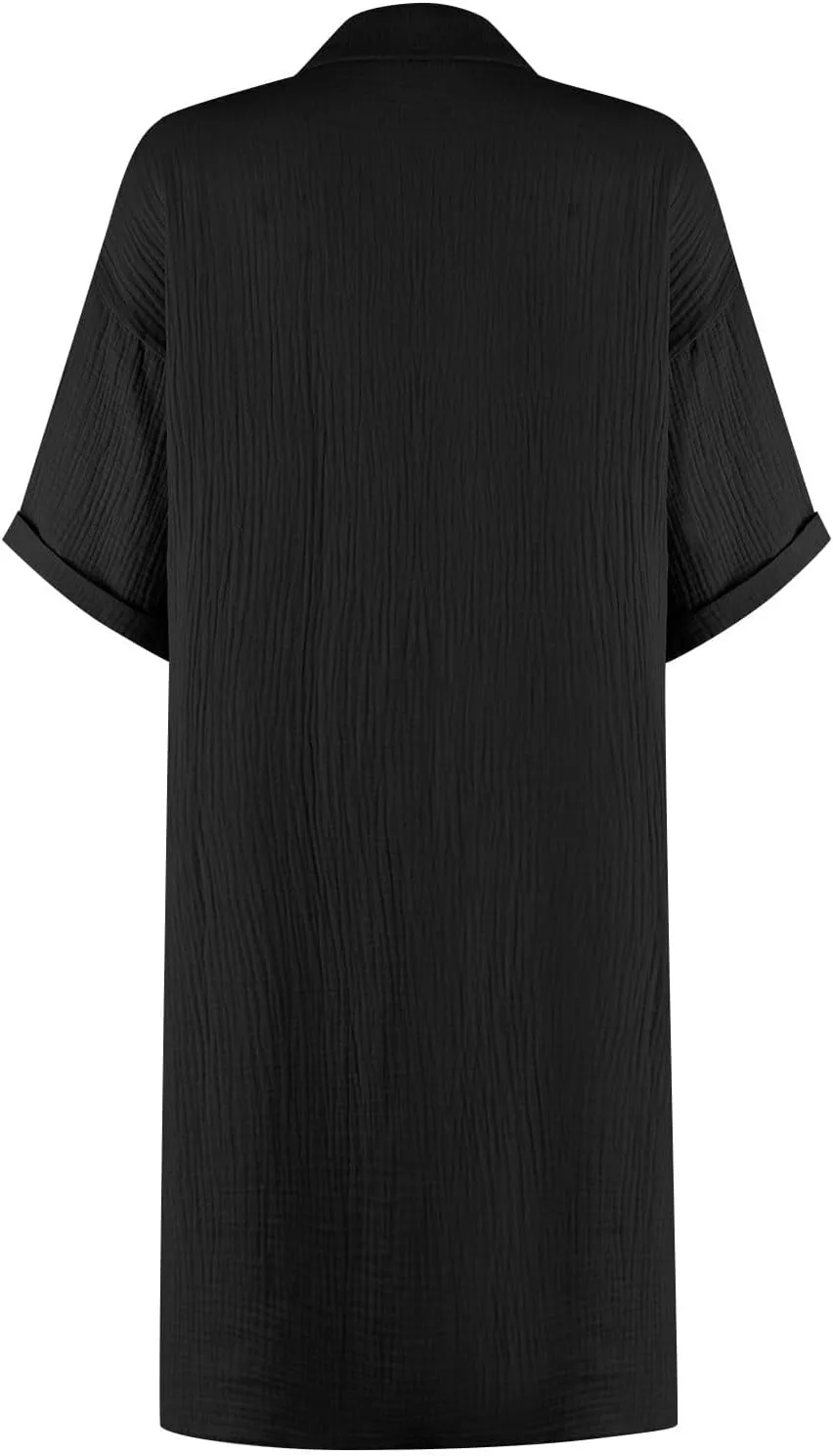 Shirt Dresses for Women Short Sleeve Button Down Dress Beach Cover Up Loose Casual Midi Dress with Pockets