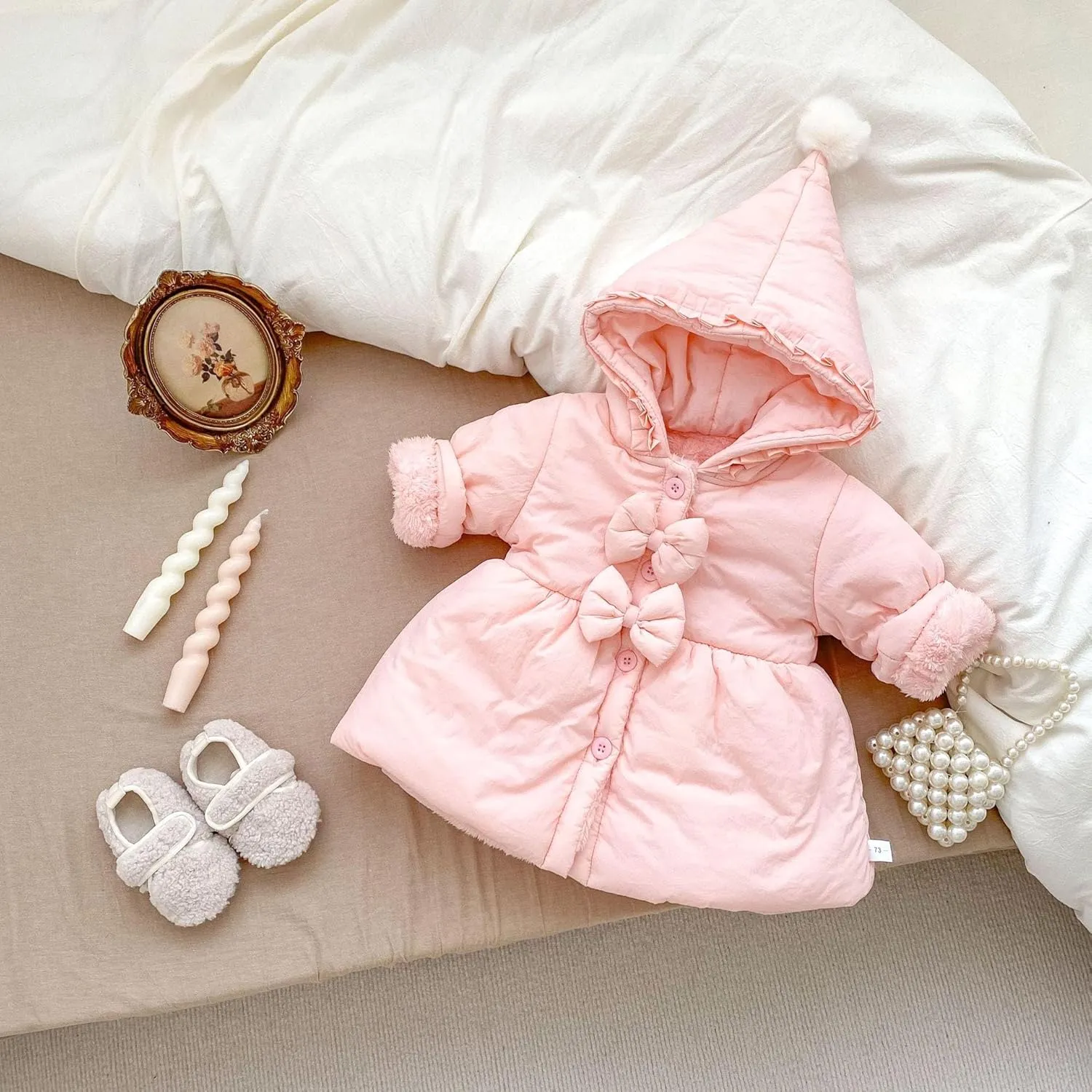 Simplee kids Toddler Winter Coat Baby Girl Jacket With Hood Warm Newborn Outerwear