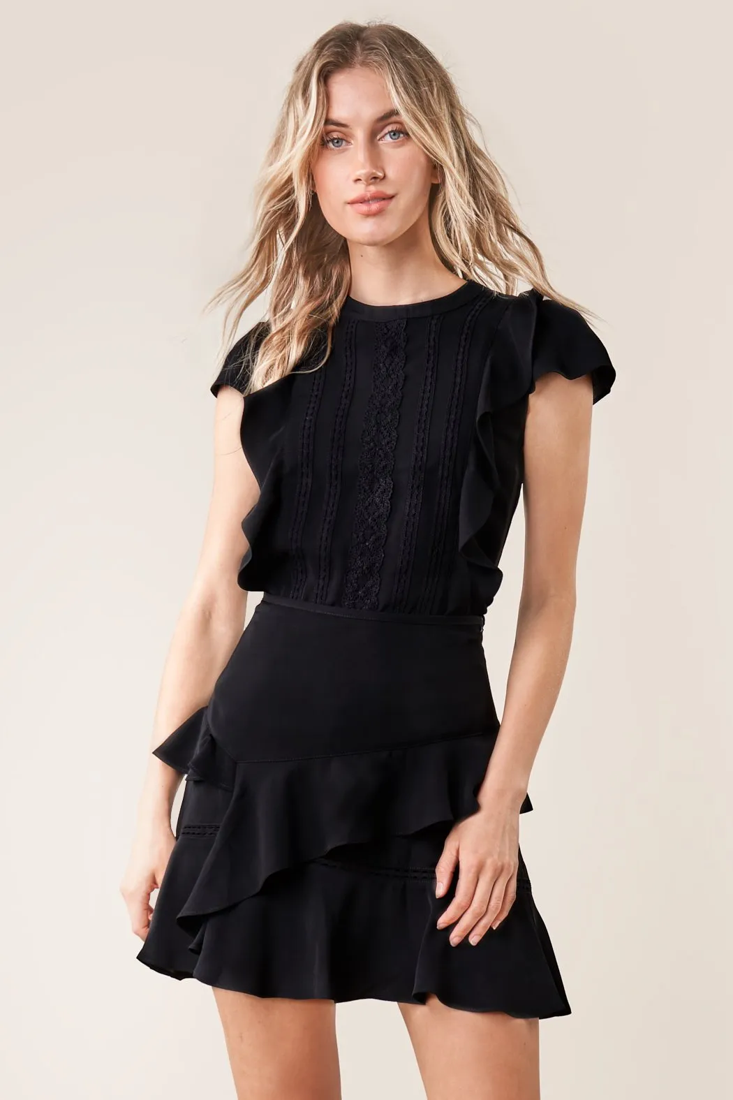 Skyla Layered Ruffle Mini Skirt