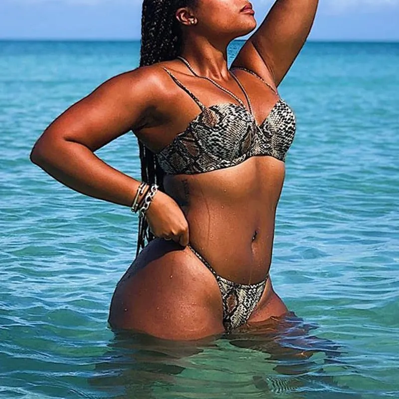 Snake Print High Cut Bikini - 3 styles