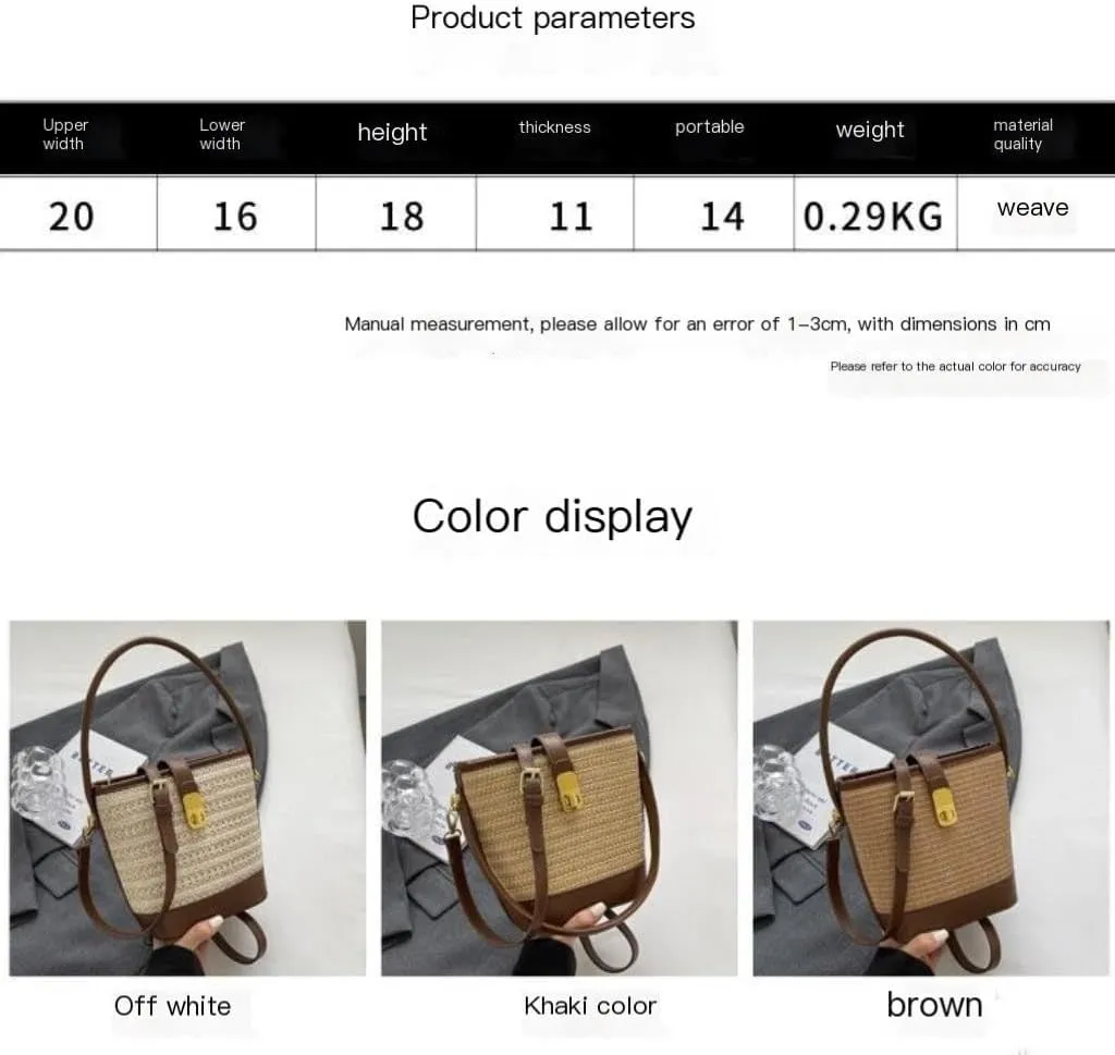 Straw Bag Woven Straw Bag Women 2023 New Shoulder Bag Summer Versatile Portable Bucket Bag Straw Beach Bag