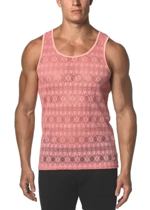 Stretch Gossamer Lace Tank-Oval