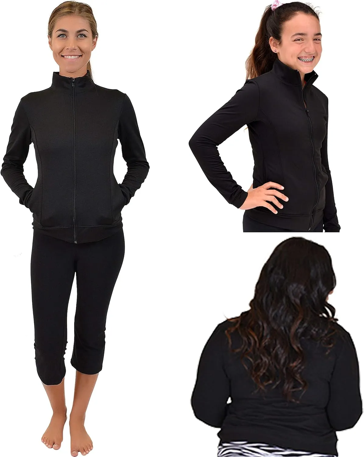 STRETCH IS COMFORT Girl's and Women's Dance Cheer Cotton Warm Up Jacket