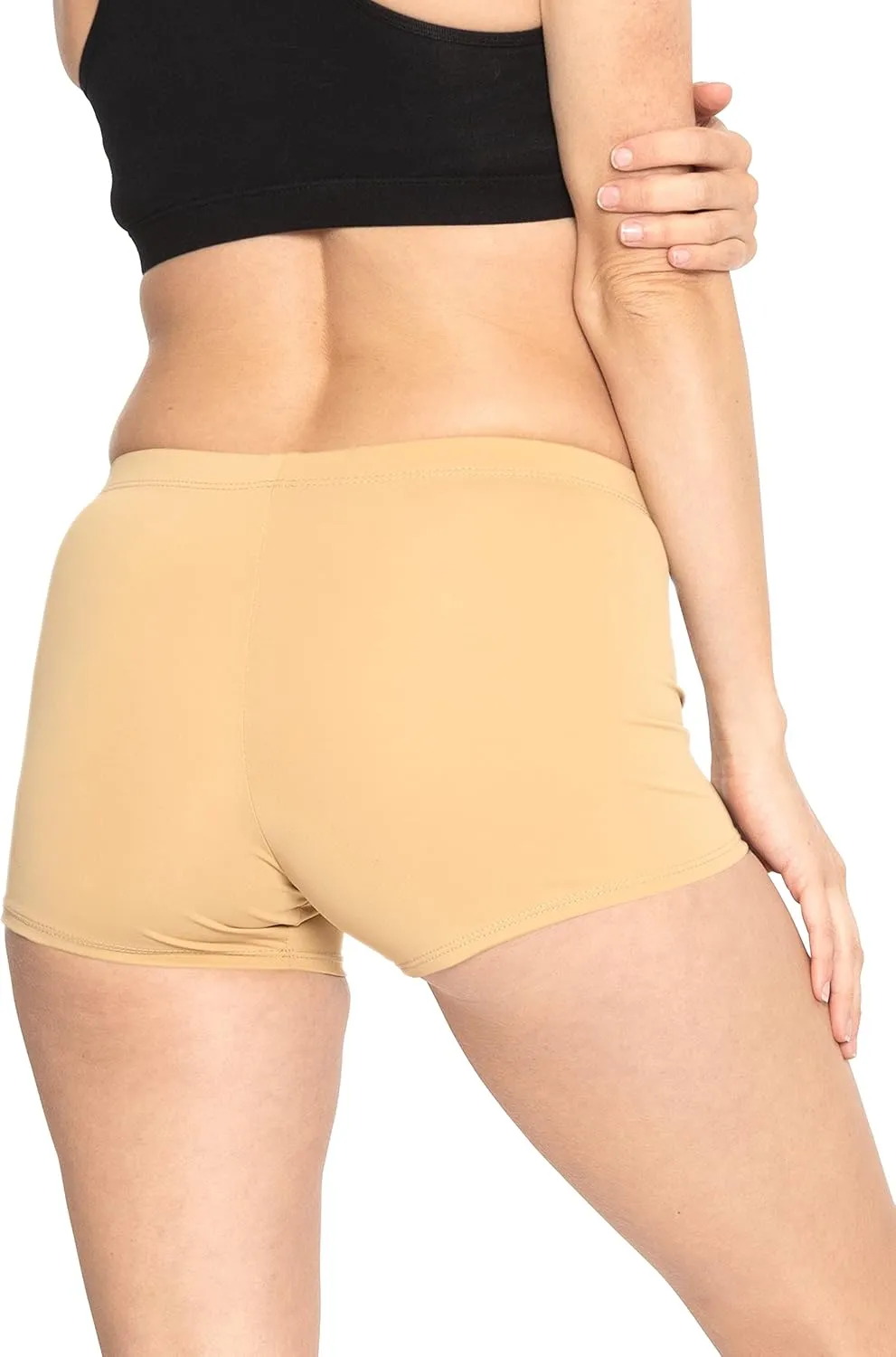 STRETCH IS COMFORT Women's and Plus Size Nylon Booty Shorts | S-3X