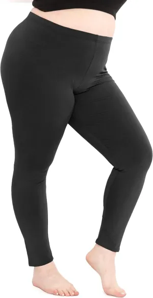 STRETCH IS COMFORT Women's Plus Size Knee & Full Length Cotton Leggings | X-Large - 7X
