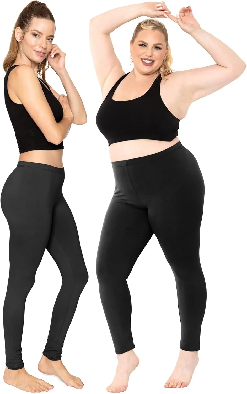 STRETCH IS COMFORT Women's Plus Size Knee & Full Length Cotton Leggings | X-Large - 7X