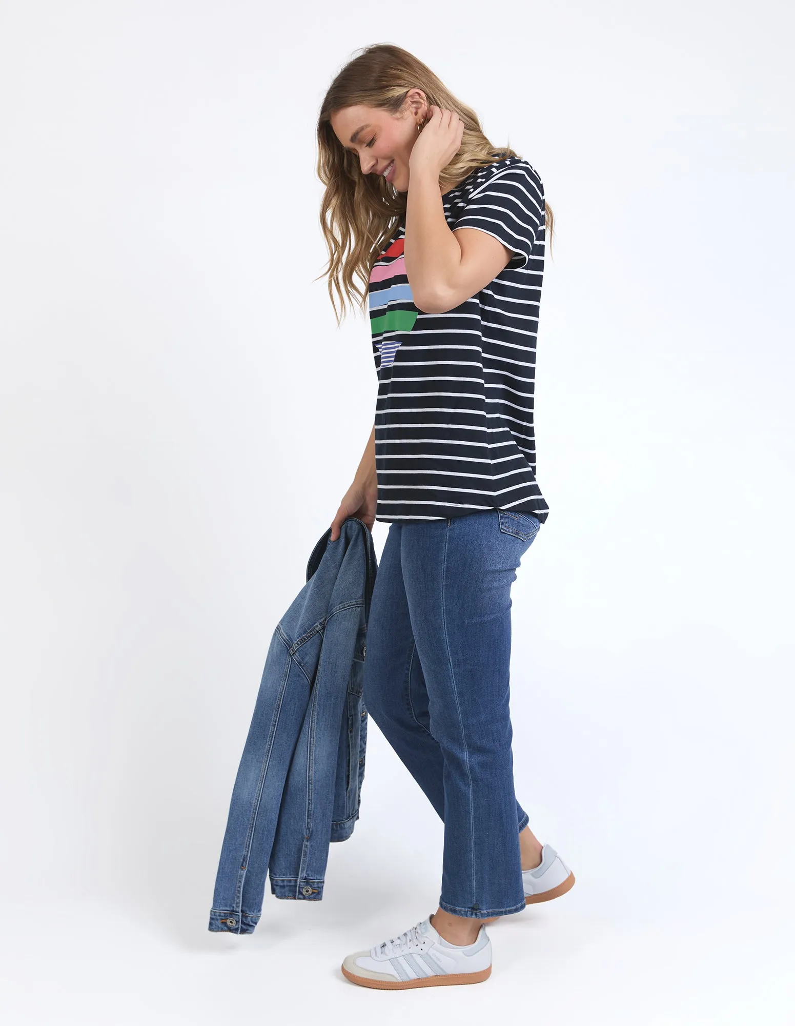 Stripe Horizon Tee Navy/ White Stripe