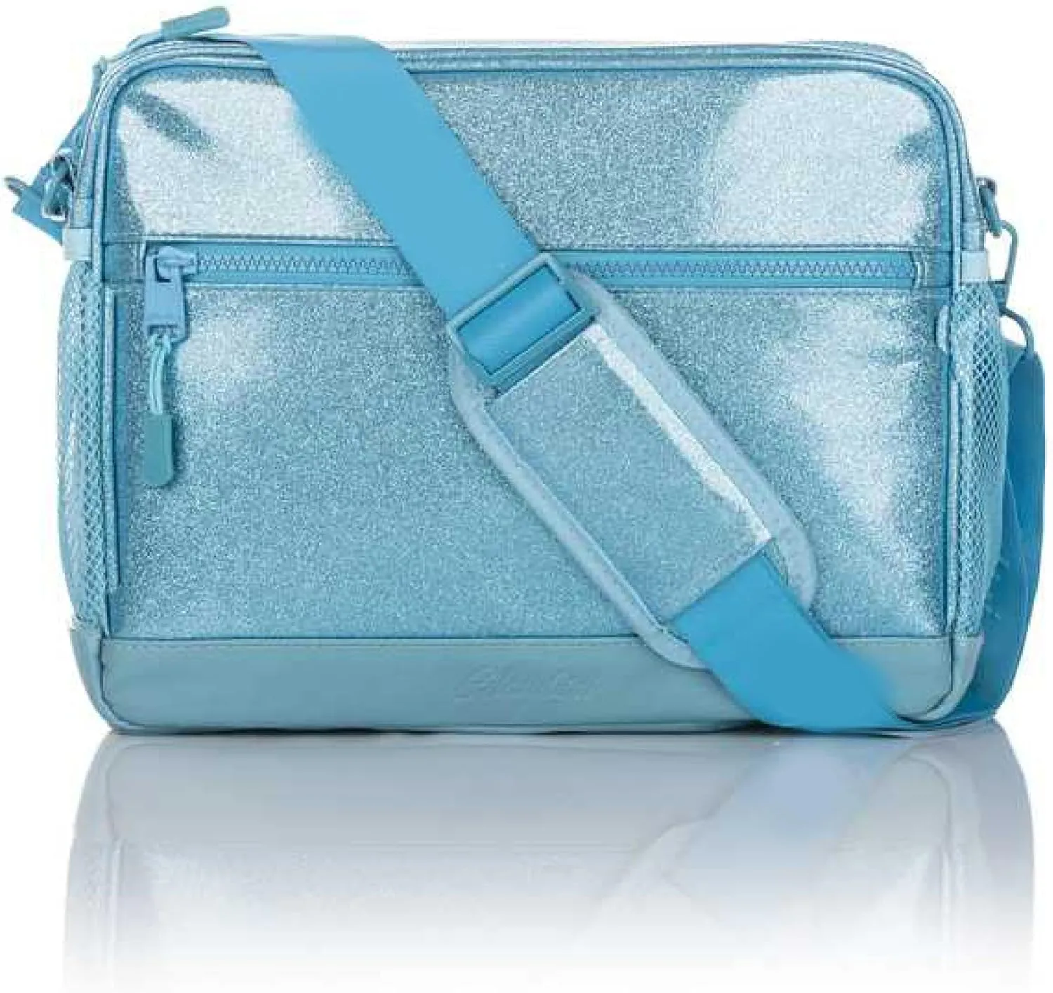 Stylish Glitter Blue Messenger Bag for Girls - Insulated Lunch Carrier Accesories Bag, Lightweight & Versatile Crossbody bag