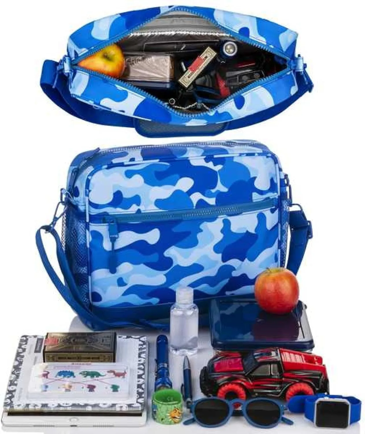 Stylish Glitter Blue Messenger Bag for Girls - Insulated Lunch Carrier Accesories Bag, Lightweight & Versatile Crossbody bag