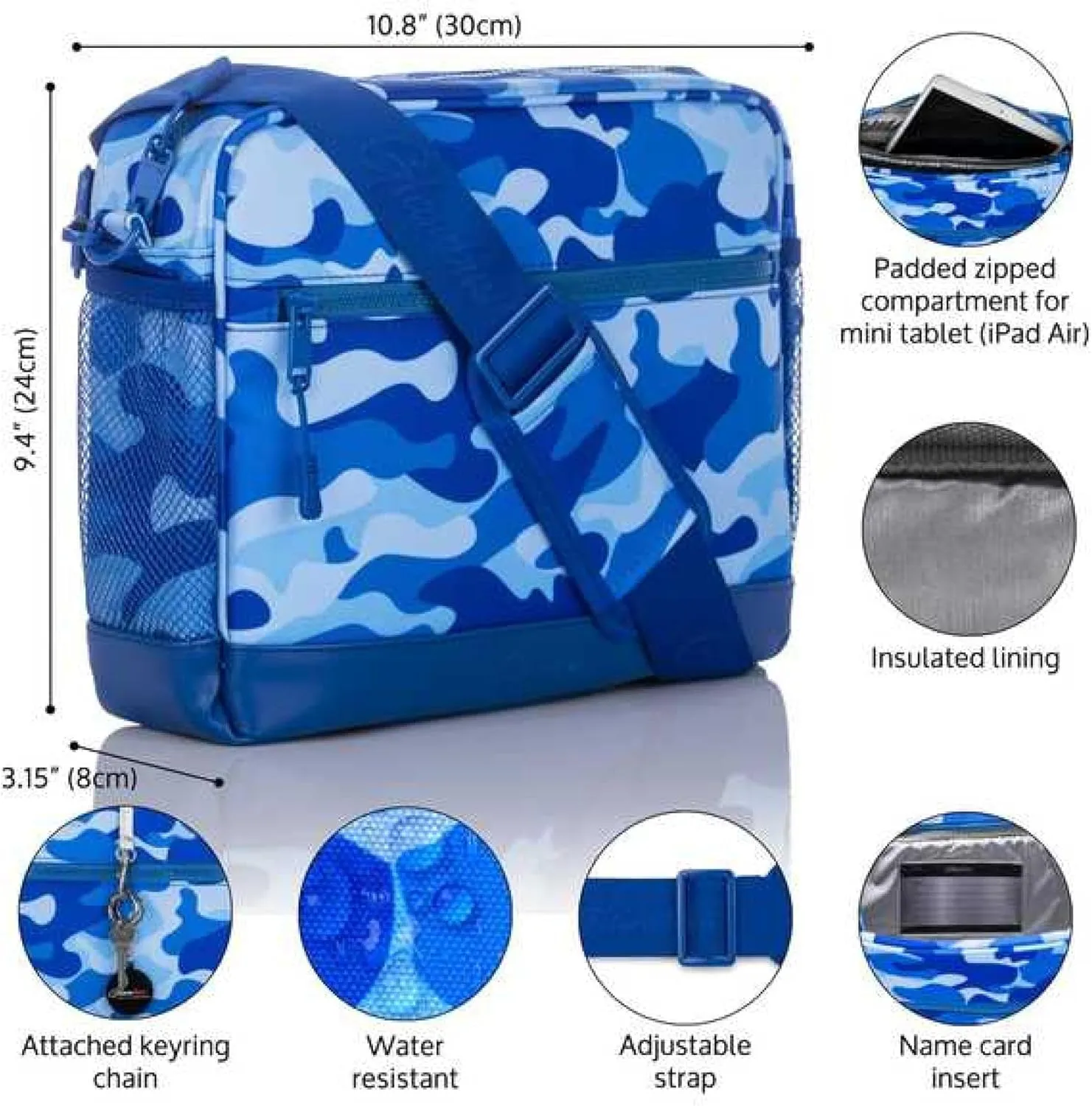 Stylish Glitter Blue Messenger Bag for Girls - Insulated Lunch Carrier Accesories Bag, Lightweight & Versatile Crossbody bag