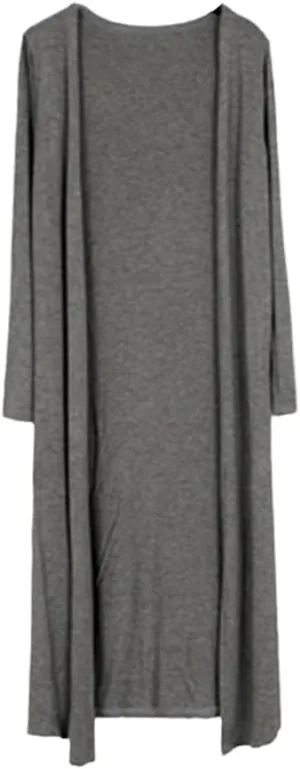 Summer Autumn Women Modal Long Cardigan Cotton Sweater Long Sleeve Casual Coat Outerwear