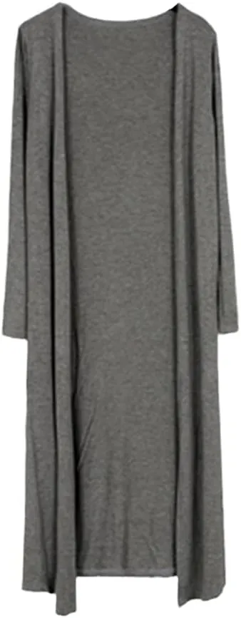 Summer Autumn Women Modal Long Cardigan Cotton Sweater Long Sleeve Casual Coat Outerwear