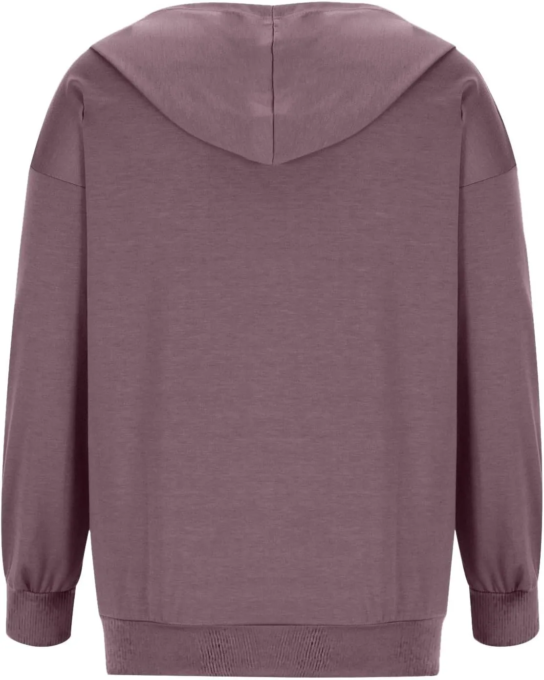 Sweatshirt for Women Fall Jacket Oversized Casual Zip Up Drawstring Hoodie w Pockets Long Sleeve Solid Outerwear Tops