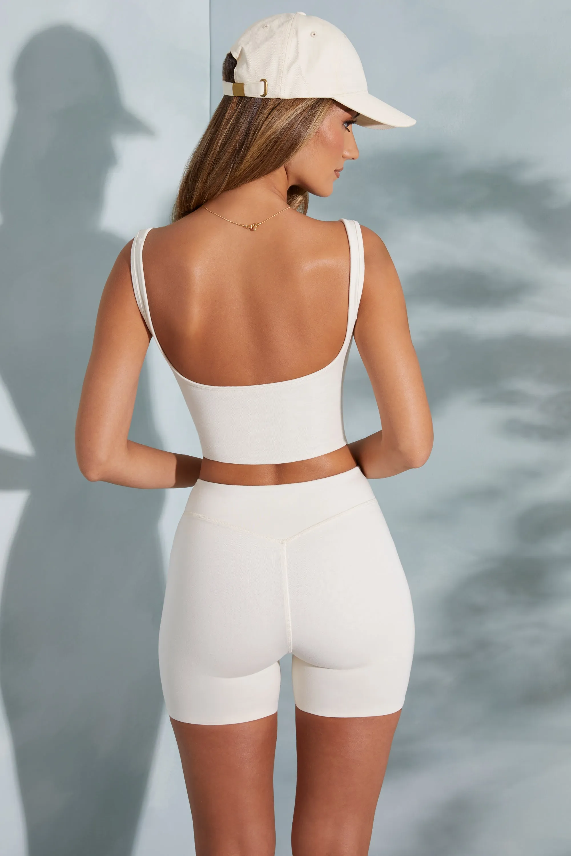 Sweetheart Neckline Crop Top in Ivory