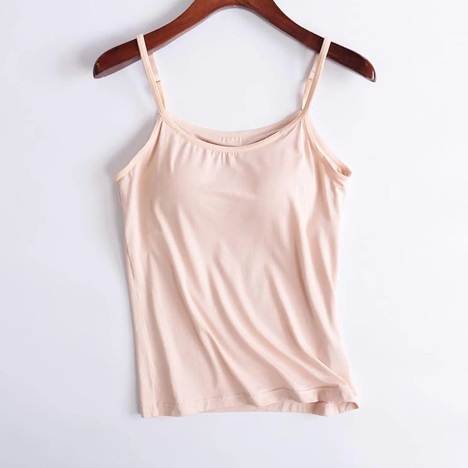 Tank Top With Built In Bra For Women Going Out Scoop Neck Crop Camisole Tops Padded Shelf Bras Modal Basic Cami Tank