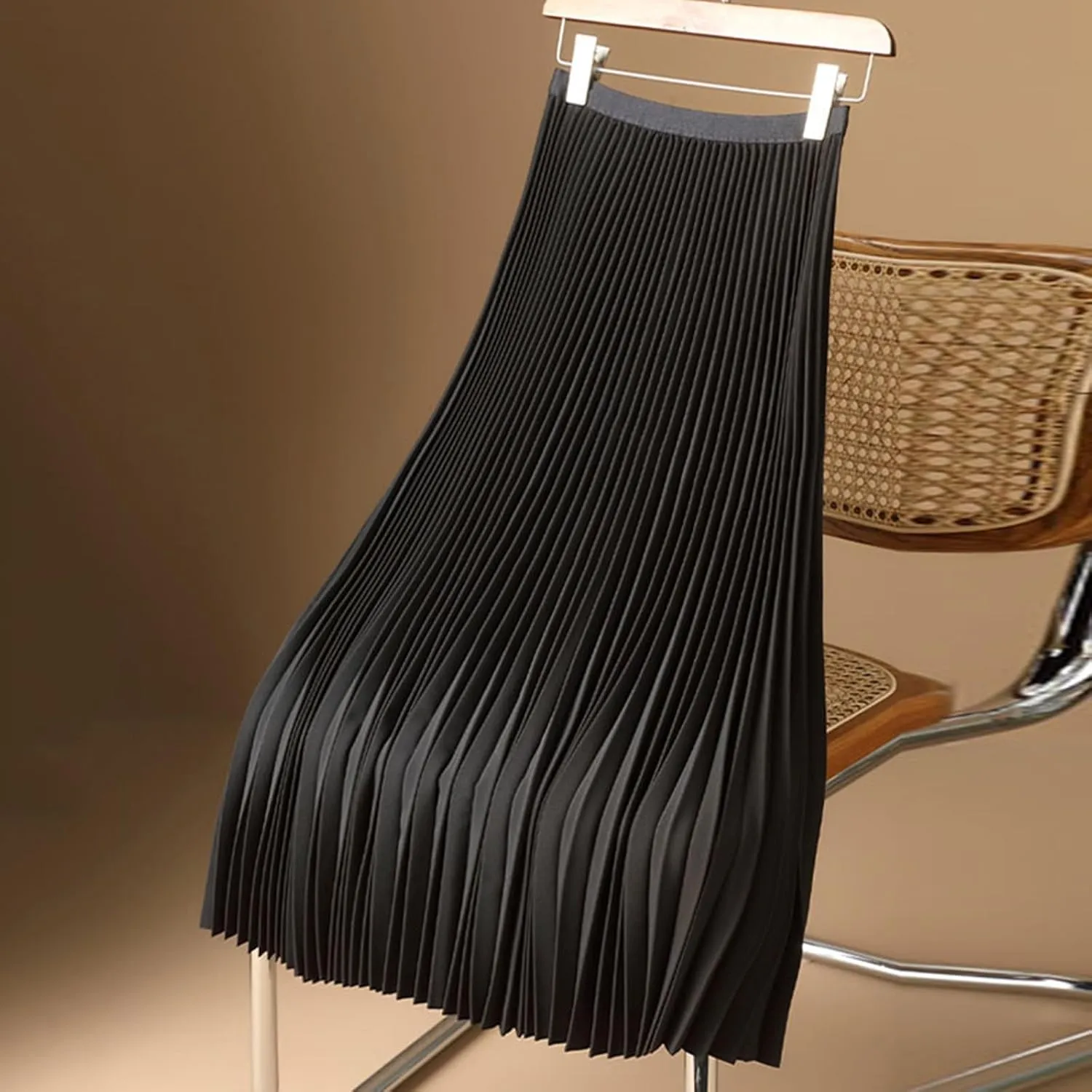 Teen Skirts Solid Color Satin Pleated Skirt Plus Size Versatile Skirt Pencil Skirt Plus Size Retro
