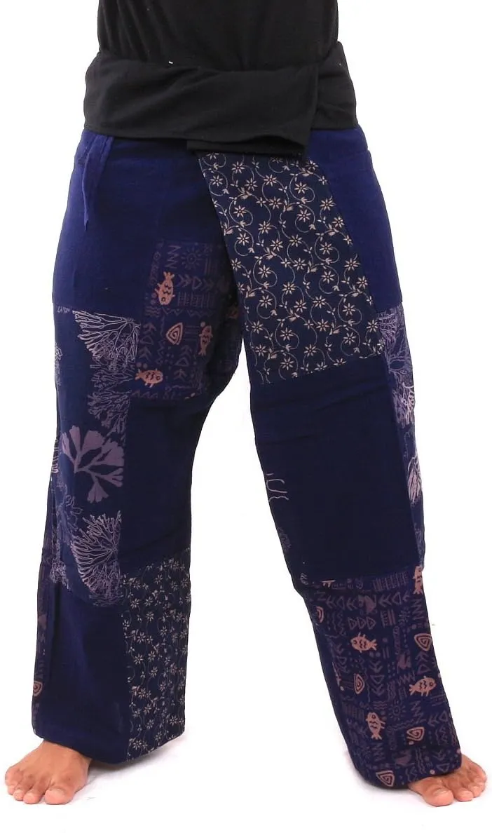 Thai Fisherman Pants Patchwork Cotton Traditional Wrap Pants