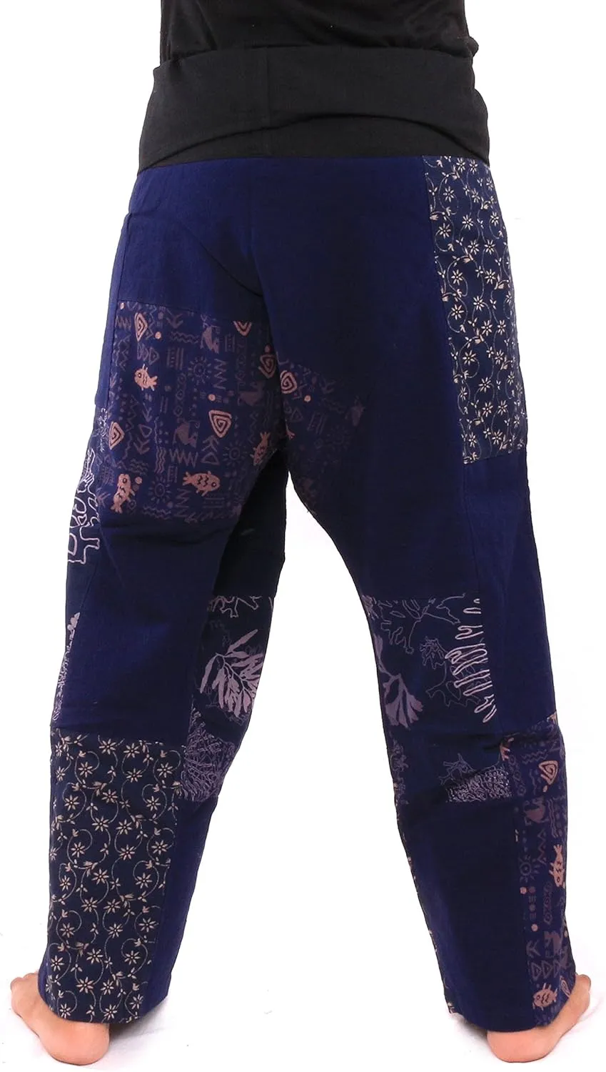Thai Fisherman Pants Patchwork Cotton Traditional Wrap Pants