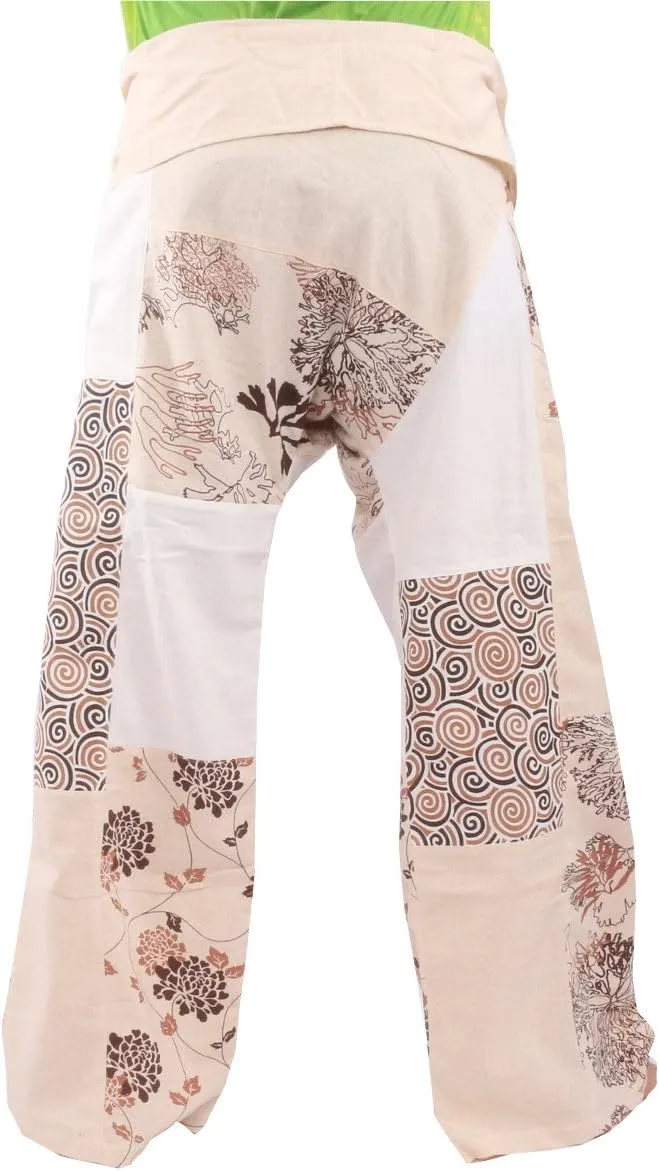 Thai Fisherman Pants Patchwork Cotton Traditional Wrap Pants