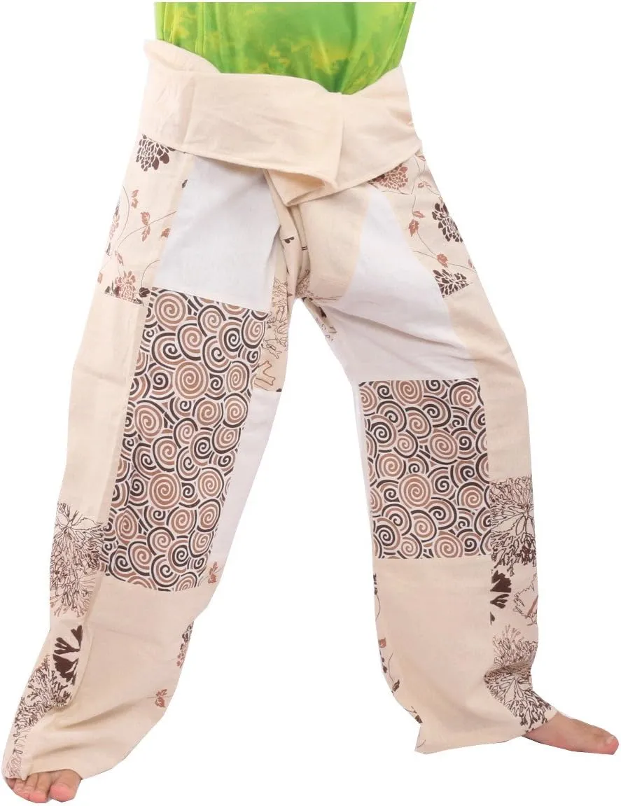 Thai Fisherman Pants Patchwork Cotton Traditional Wrap Pants