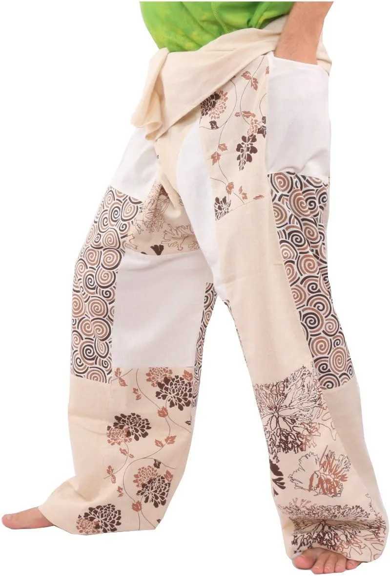 Thai Fisherman Pants Patchwork Cotton Traditional Wrap Pants