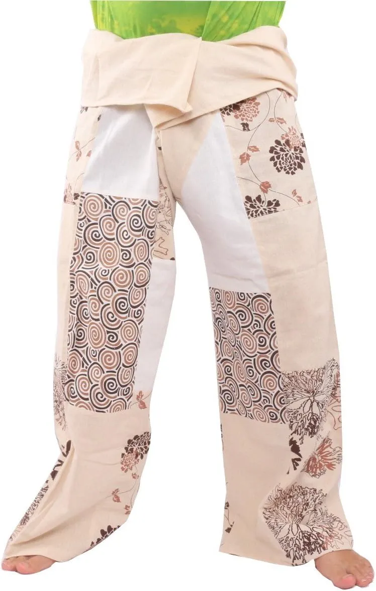 Thai Fisherman Pants Patchwork Cotton Traditional Wrap Pants