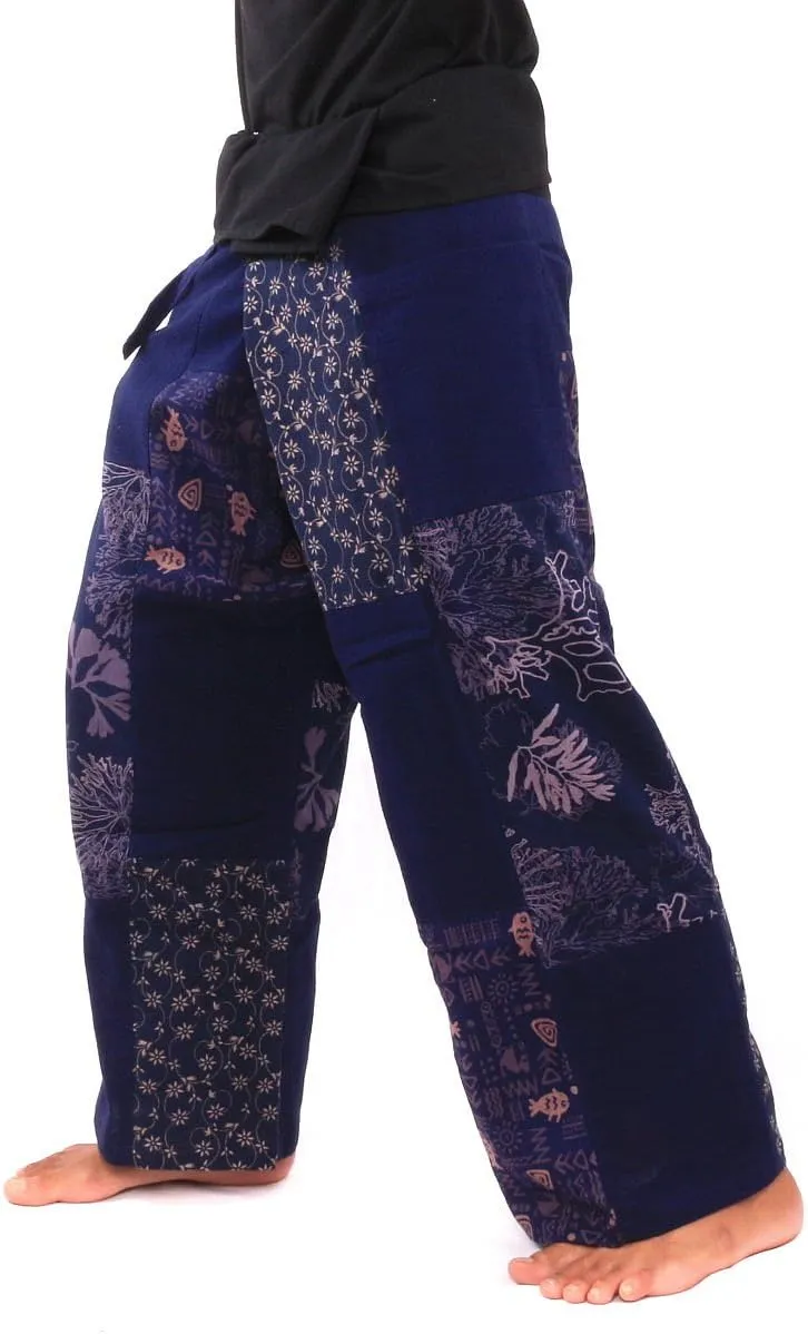 Thai Fisherman Pants Patchwork Cotton Traditional Wrap Pants