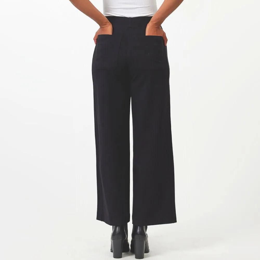 Thalian Women's Nora Ponte Pull-on Wide Leg with Pintuck High Rise Pant