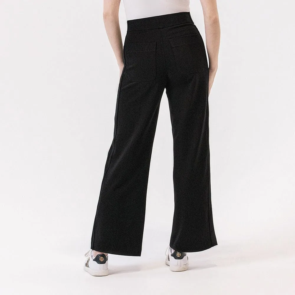 Thalian Women's Nora Ponte Pull-on Wide Leg with Pintuck High Rise Pant