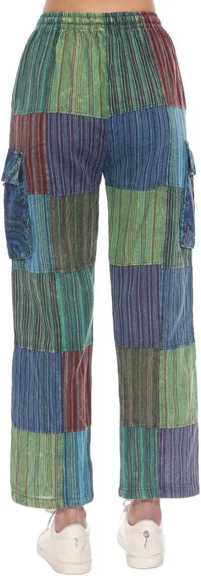 THE COLLECTION ROYAL Unisex Hippie Patchwork Bohemian Casual Rave Festival Harem Drawstring Boho Trouser Pants