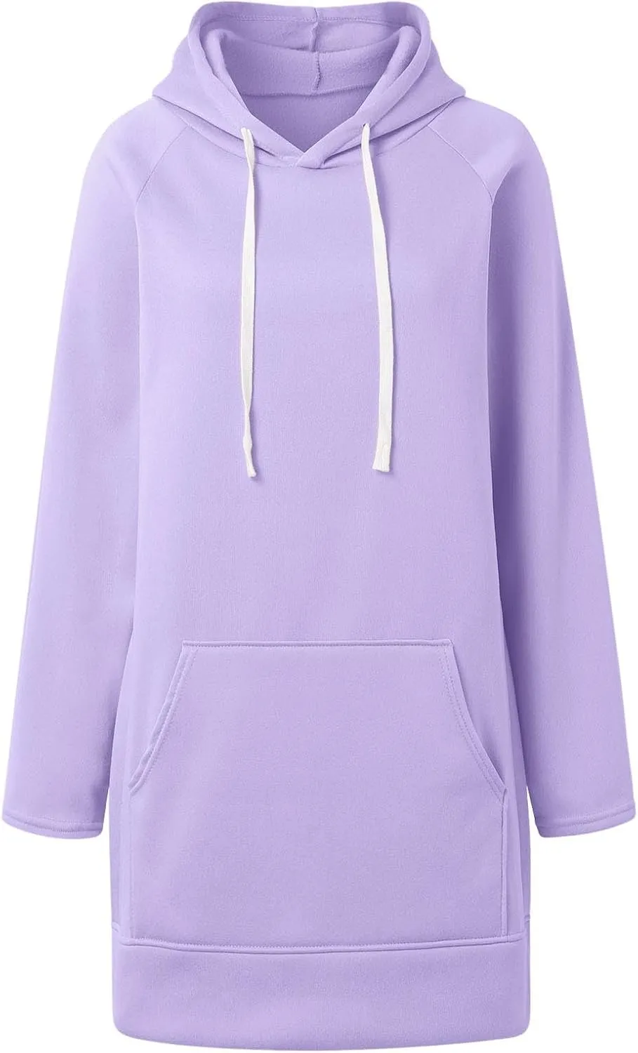 The Warmy Oversized Hoodie Dress for Womens Long Sleeve Split Hem Drawstring Midi Dress Pullover Hoodies with Pocket