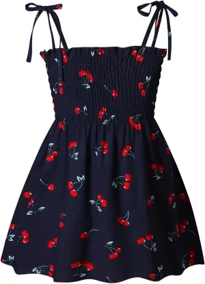 Toddler Baby Girls Summer Dress Ruffle Straps Princess Sundress Floral Printed Casual Beach Holiday Sleeveless Dress