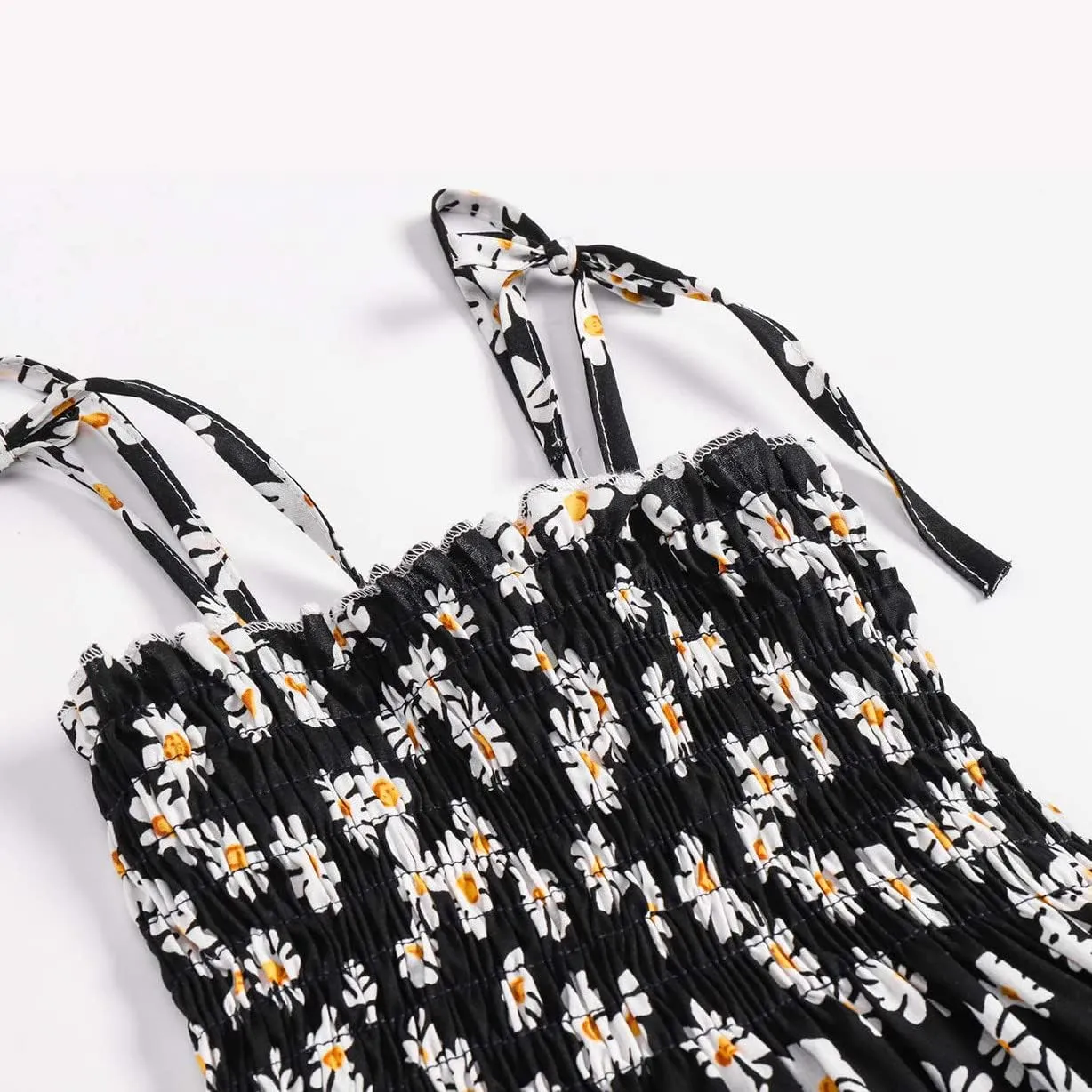 Toddler Baby Girls Summer Dress Ruffle Straps Princess Sundress Floral Printed Casual Beach Holiday Sleeveless Dress