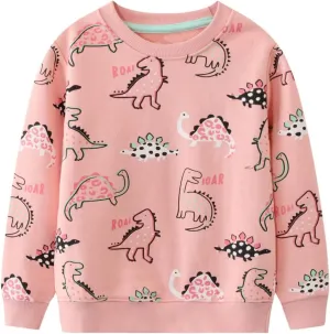Toddler Baby Girls Sweatshirts Kids Winter Clothes Casual Long Sleeve Shirts Crewneck Pullover Sweater Tops 2T-7T