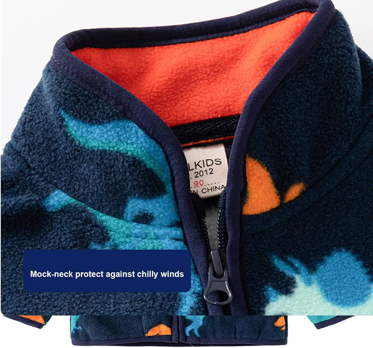 Toddler Boys Fleece Jacket Spring Fall Lightweight Coat Printed Full Zipper Outerwear