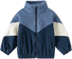 Toddler Boys Fleece Jacket Spring Fall Lightweight Coat Printed Full Zipper Outerwear