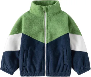 Toddler Boys Fleece Jacket Spring Fall Lightweight Coat Printed Full Zipper Outerwear