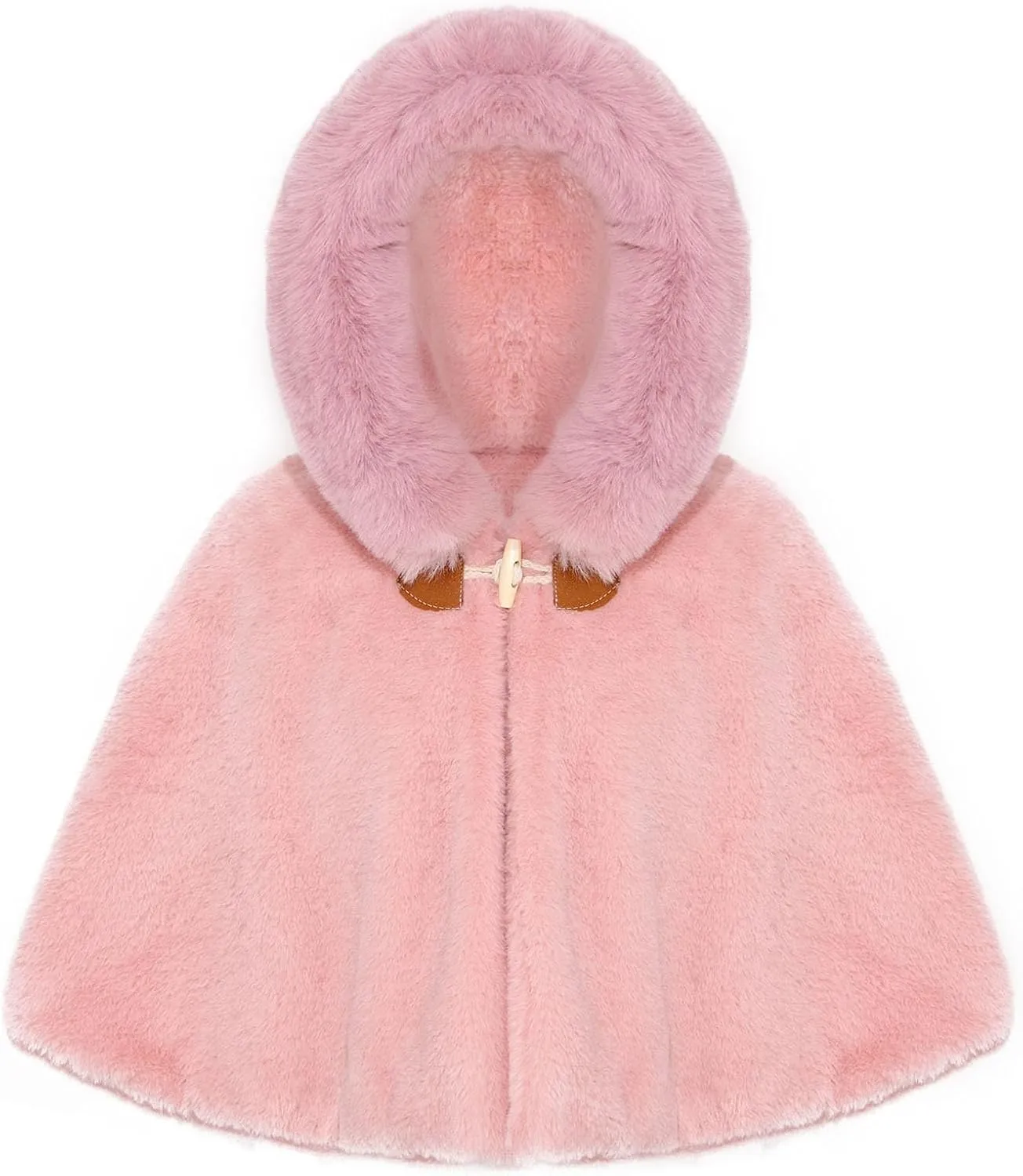 Toddler Girls Fleece Poncho Car Seat Coat Warm Infant Kids Furry Winter Hooded Cape Cloak Jacket Outerwear
