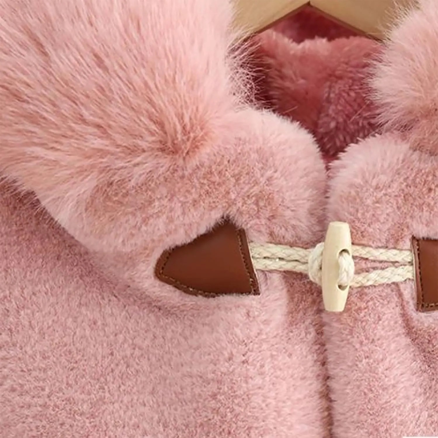 Toddler Girls Fleece Poncho Car Seat Coat Warm Infant Kids Furry Winter Hooded Cape Cloak Jacket Outerwear