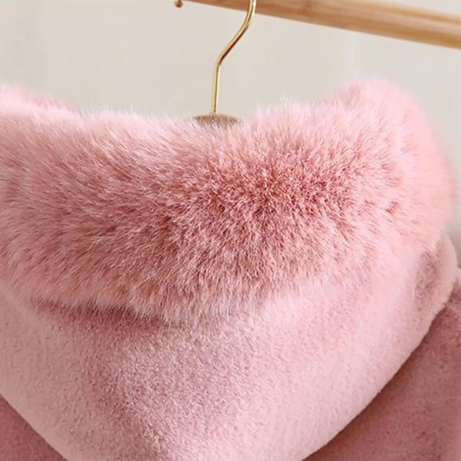 Toddler Girls Fleece Poncho Car Seat Coat Warm Infant Kids Furry Winter Hooded Cape Cloak Jacket Outerwear