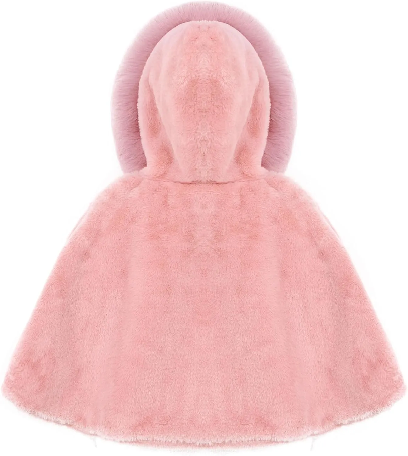 Toddler Girls Fleece Poncho Car Seat Coat Warm Infant Kids Furry Winter Hooded Cape Cloak Jacket Outerwear