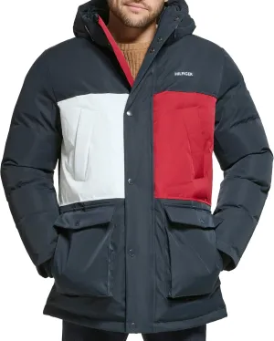 Tommy Hilfiger Men's Arctic Cloth Heavyweight Performance Parka Down Alternative Outerwear Coat