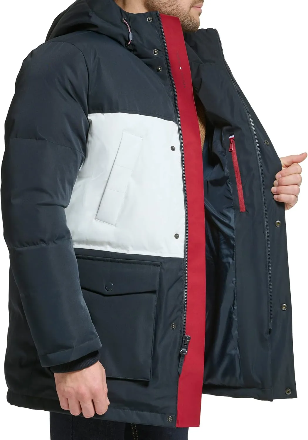 Tommy Hilfiger Men's Arctic Cloth Heavyweight Performance Parka Down Alternative Outerwear Coat