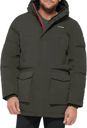 Tommy Hilfiger Men's Arctic Cloth Heavyweight Performance Parka Down Alternative Outerwear Coat