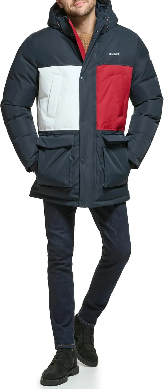 Tommy Hilfiger Men's Arctic Cloth Heavyweight Performance Parka Down Alternative Outerwear Coat