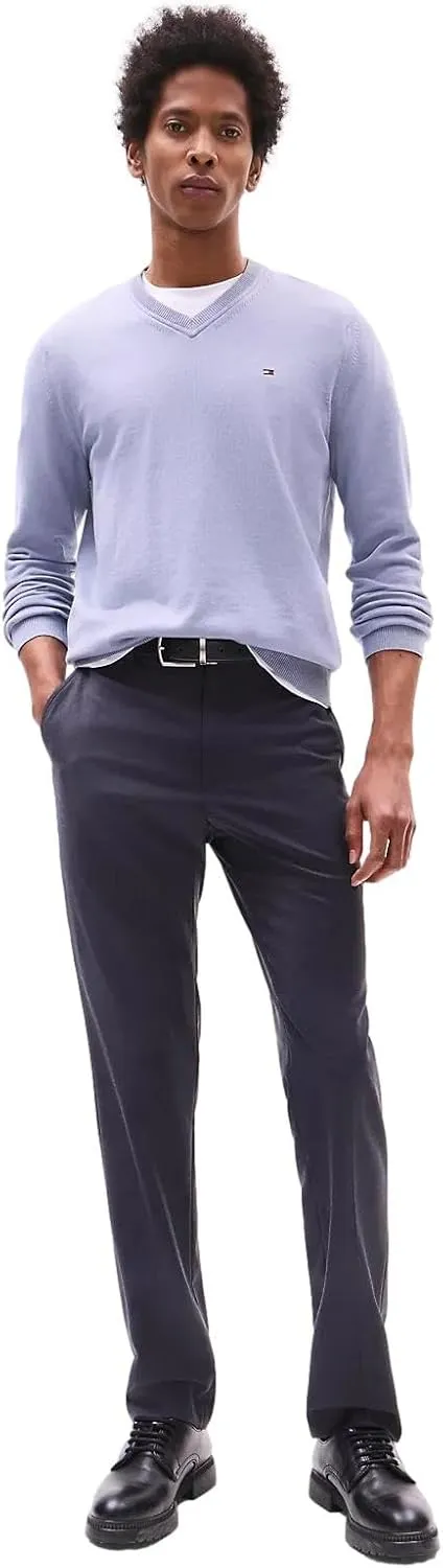 TOMMY HILFIGER Men's Iconic Cotton V-Neck Pullover Sweater 2025 Collection