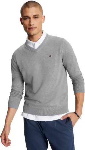 TOMMY HILFIGER Men's Iconic Cotton V-Neck Pullover Sweater 2025 Collection